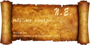 Néder Evelin névjegykártya